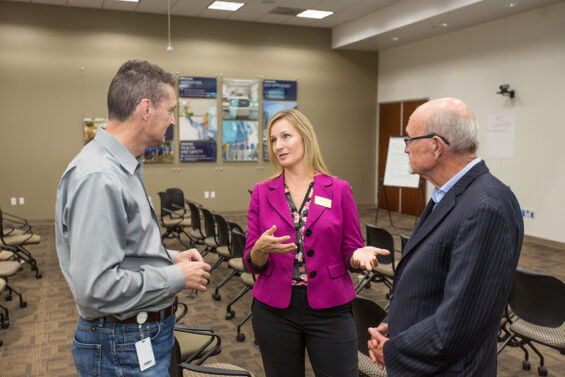 Executives connect and discuss at a networking event