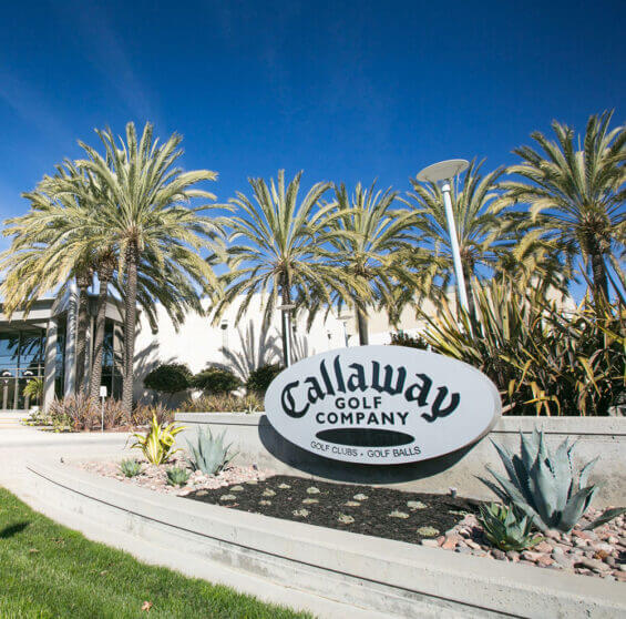 The Callaway Golf Company entrance, located in Carlsbad